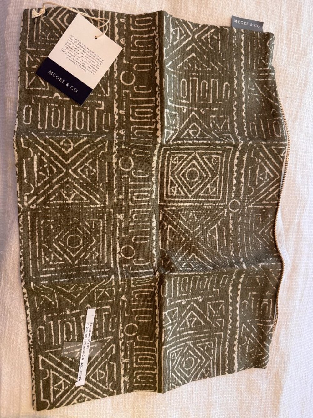 McGee and Co Olive Linen Pillow Cover